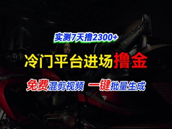全新冷门平台vivo视频，快速免费进场搞米，通过混剪视频一键批量生成，实测7天撸2300+