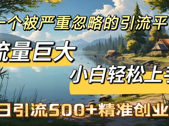 一个被严重忽略的引流平台,流量巨大,小白轻松上手,单日引流500+精准创业粉