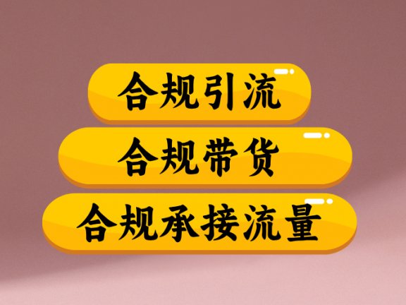 合规引流、合规并且高效地做带货、合规承接流量（揭秘）